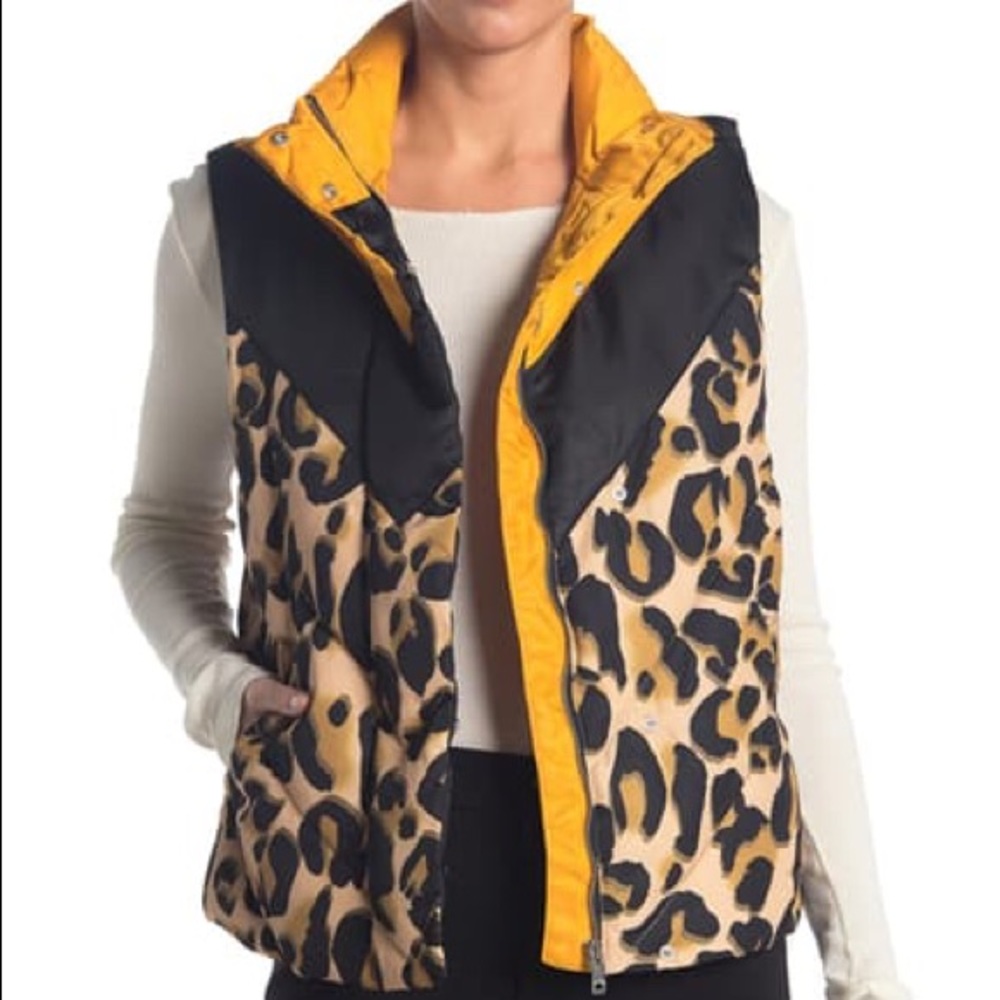 Scotch & Soda- Quilted Vest - Cheetah print